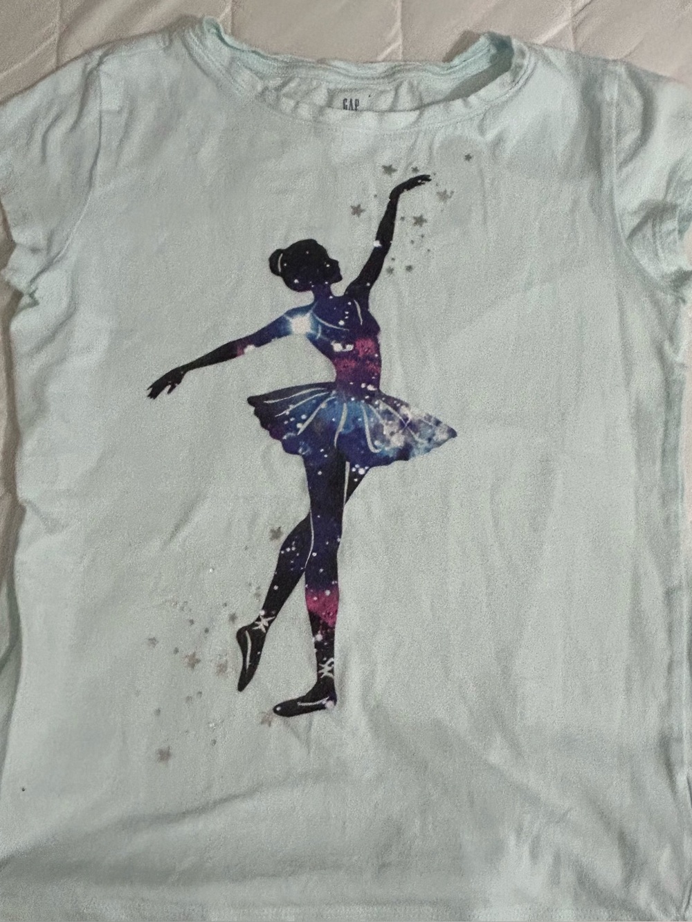 GAP Light Blue Ballerina Galaxy Graphic Tee
